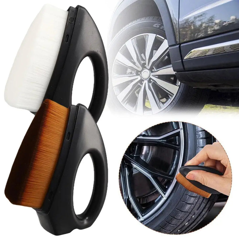 Mini Car Tire Detailing Brush Synthetic Fiber Auto Tool Wash Car Tire Shine Portable Cleaning Interior Tire Cleaner Applica L5I5