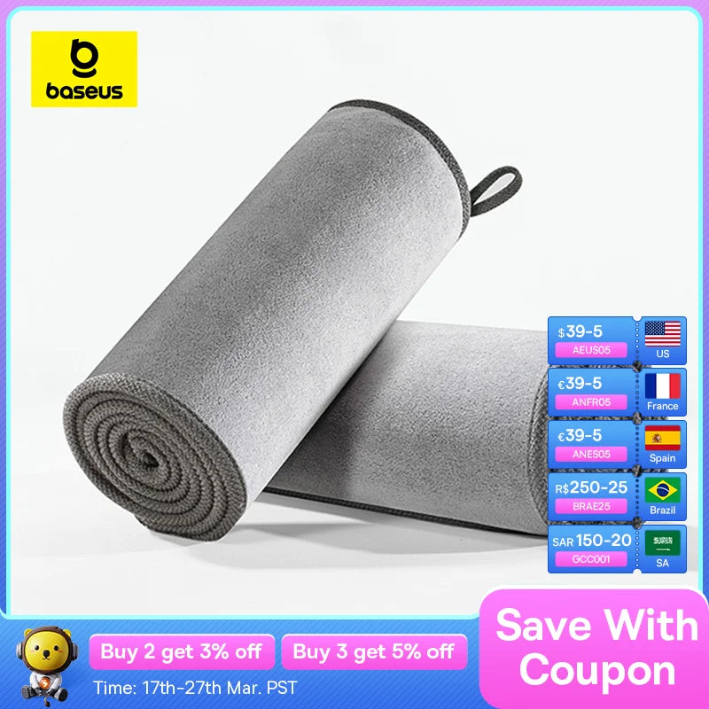 Baseus Car Wash Towel Microfiber Auto Cleaning Drying Cloth Car Washing Towels Car Care Detailing Car Wash Accessories