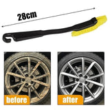 Long Handle Gap Cleaning Brush Car Wheel Tire Rim Hard Bristle Cleaning Brushes Auto Tire Side Seam Grooving Detailing Brushes