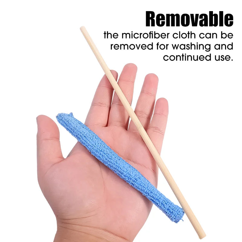 Microfiber Car Detail Cleaning Brush Long Handle Air Conditioner Blind Narrow Dust Collector Stick Auto Wash Cloth Brushes Tool