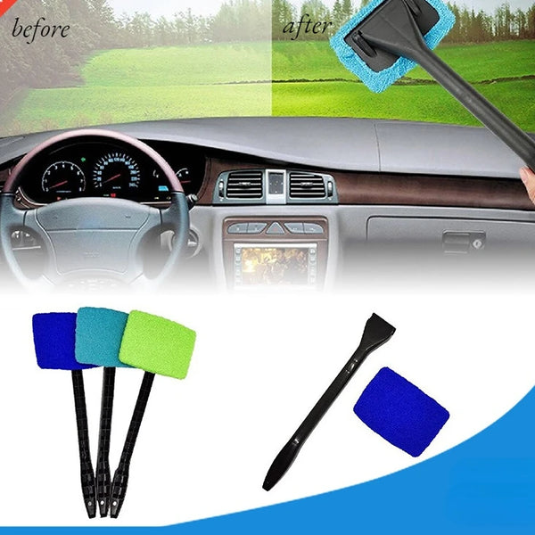 Car Window Cleaner Brush Front Windshield Wiper Cleaning Tool Inside Interior Auto Glass Wiper with Long Handle Car Accessories