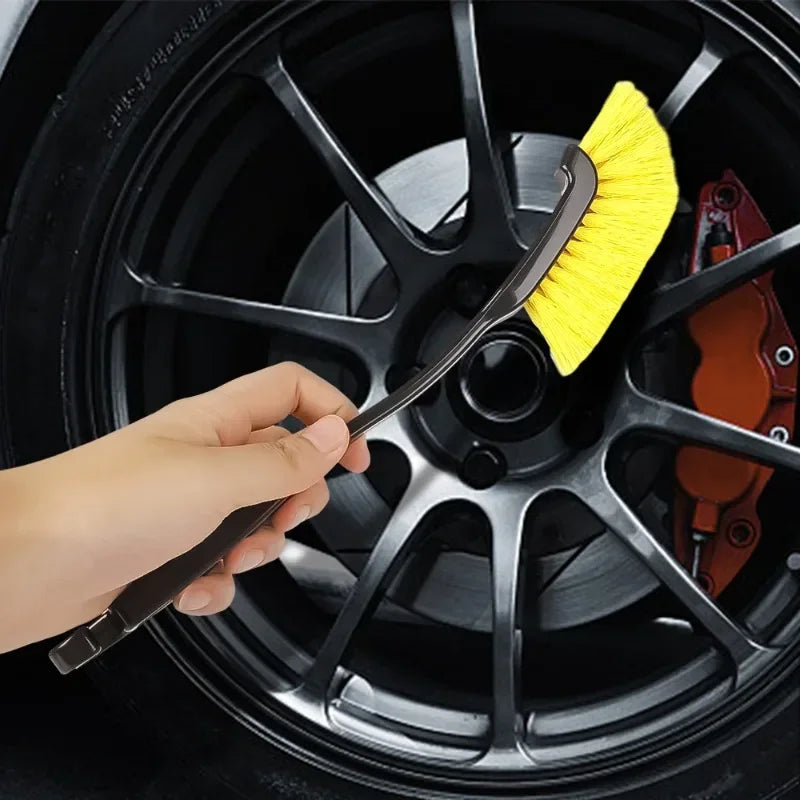 Long Handle Gap Cleaning Brush Car Wheel Tire Rim Hard Bristle Cleaning Brushes Auto Tire Side Seam Grooving Detailing Brushes